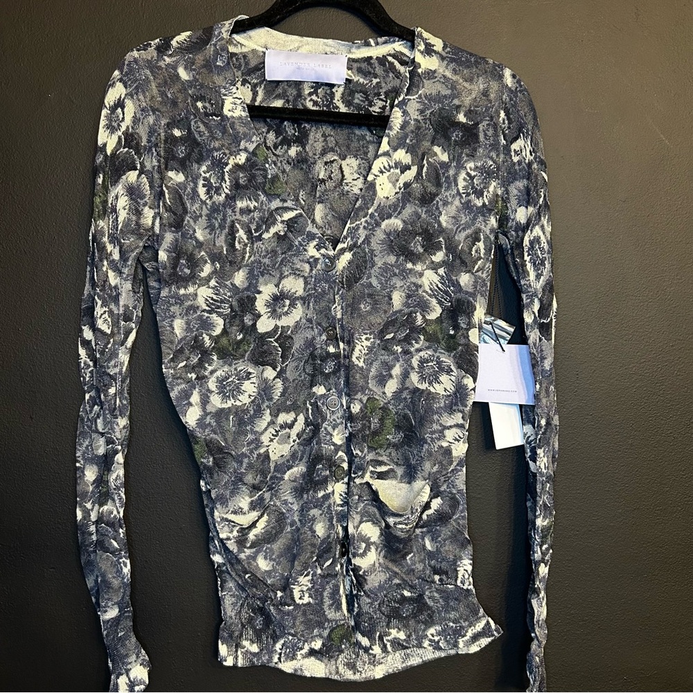 Vera Wang Lavender Label Floral Cardigan